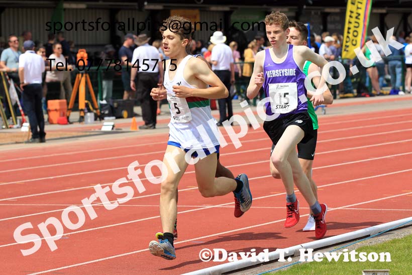 Mens Under-17s 3000 metres, 2022 Northern Inter Counties U17s and U15s Track and Field, York, Thursday, June 2nd. Photo: David T. Hewitson/Sports for All Pics